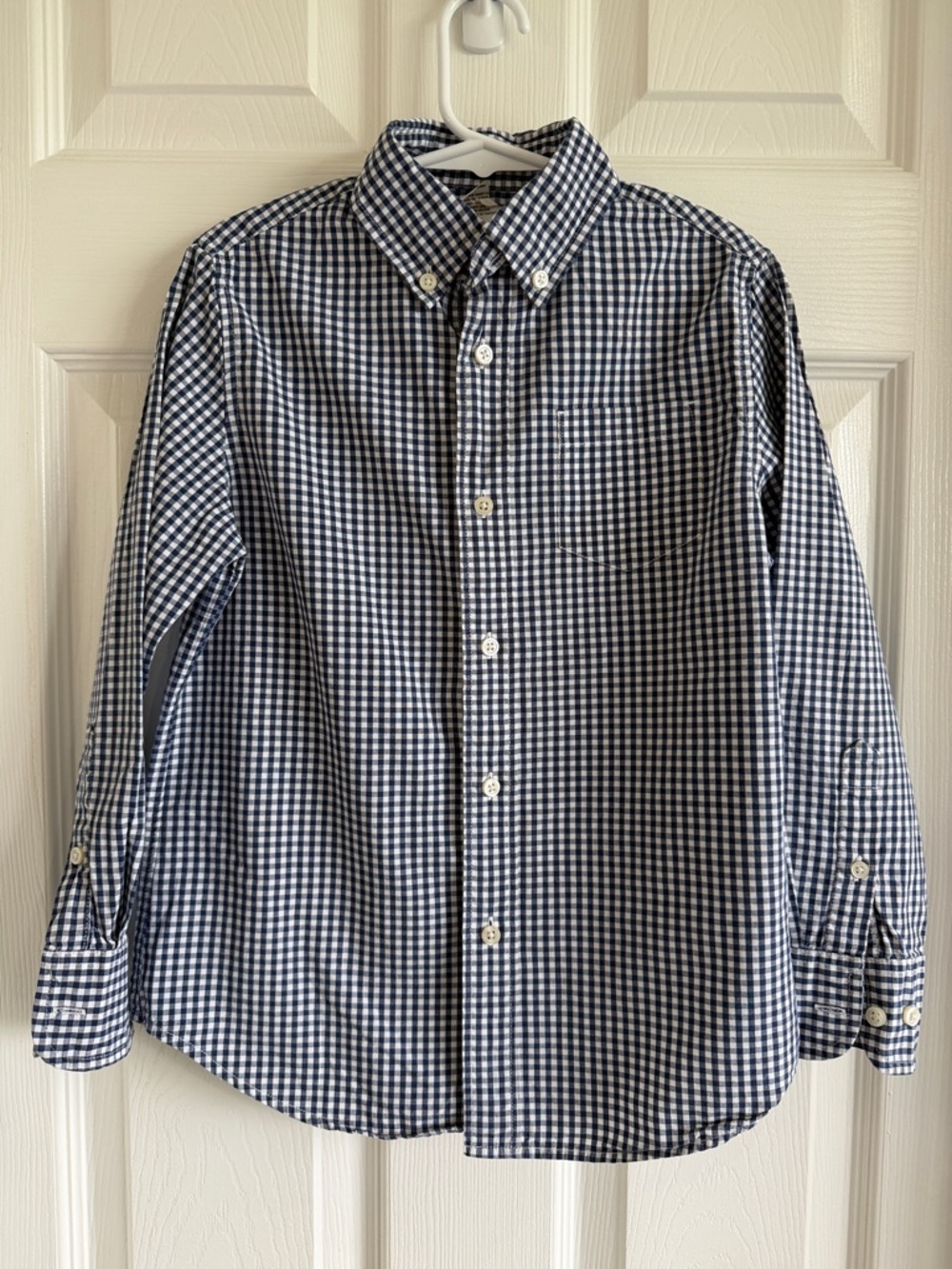 Crewcuts Boys Navy and White Gingham Button-Down Shirt
